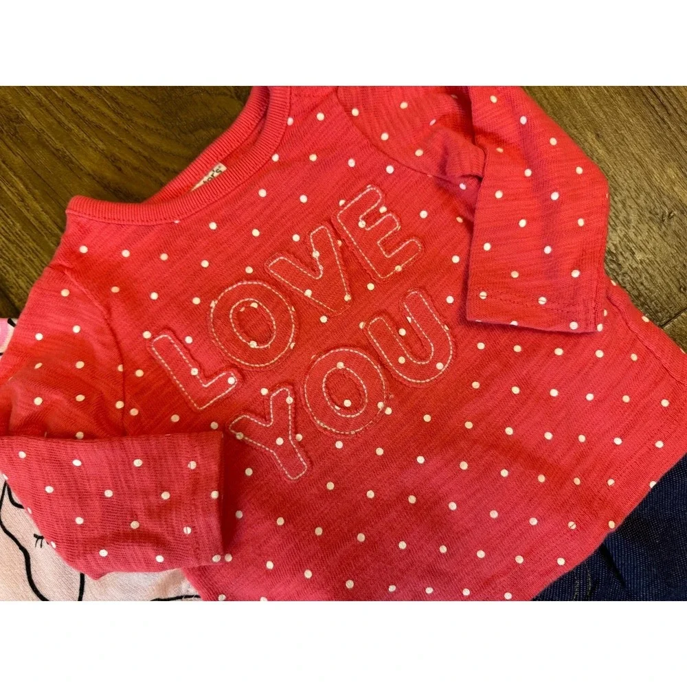 Baby Girl Outfits 3 Months Pants Long Sleeved Shirts Clothes Lot Dog Love You - Picture 3 of 12